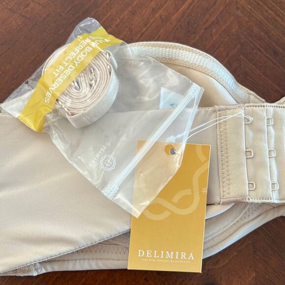 Delimira Natural Beige Underwire Bra with removable straps Woman Size 34B - Picture 6 of 9